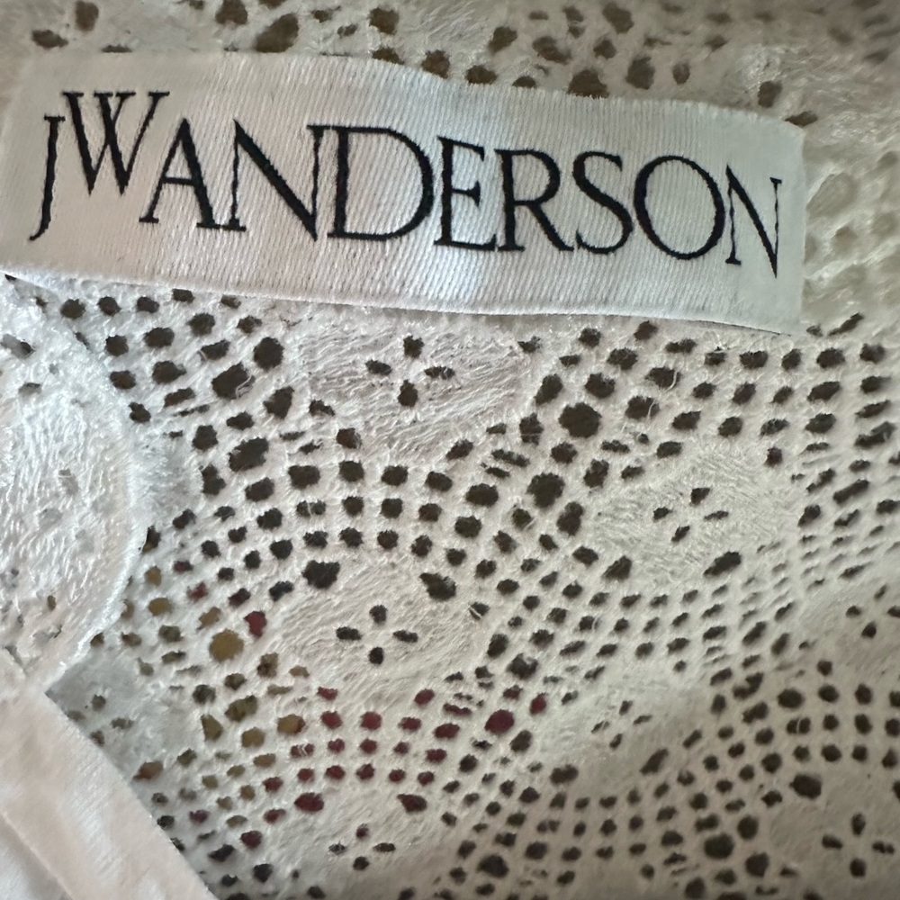 JW Anderson Women’s Size 2 Button-Up Shirt with Lace Cuffs and Tie - Picture 3 of 4